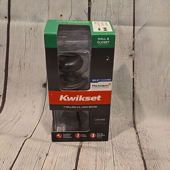 Kwikset black and bronze hall and closet doorknob NWT - Picture 1 of 3